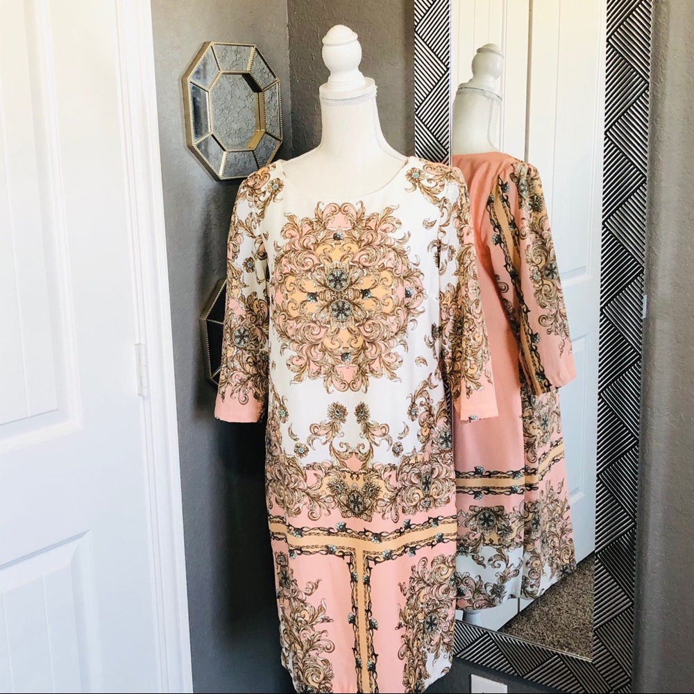 Vintage Bethany Paisley Shift Dress Size 8